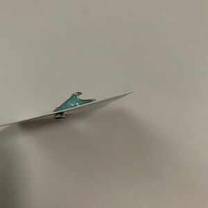 Pura Vida Silver-tone and Turquoise Wave Ring. Size 7 and 8